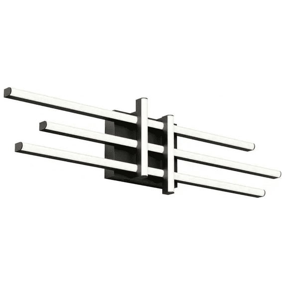 Artika Grid 27 in. 1-Light Matte Black Modern Integrated LED 3 CCT Vanity Light Bar for Bathroom