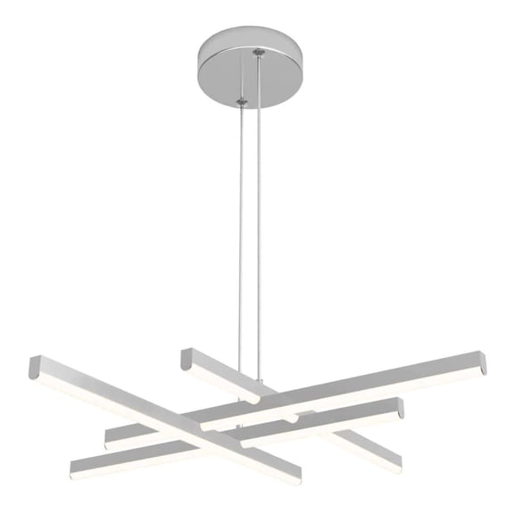 Artika Grid 30-Watt 1 Light Chrome Modern 5 CCT Integrated LED Pendant Light Fixture for Dining Room or Kitchen