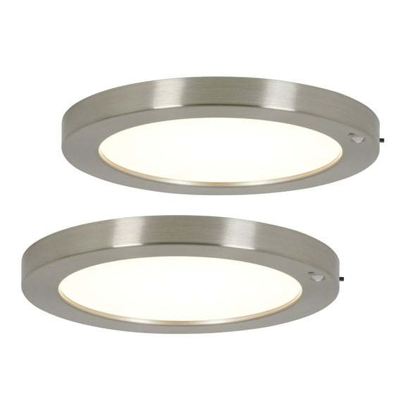 Artika Lumo 2 Light Pack Integrated LED Flush Mount Closet Lights Brushed Nickel Finish