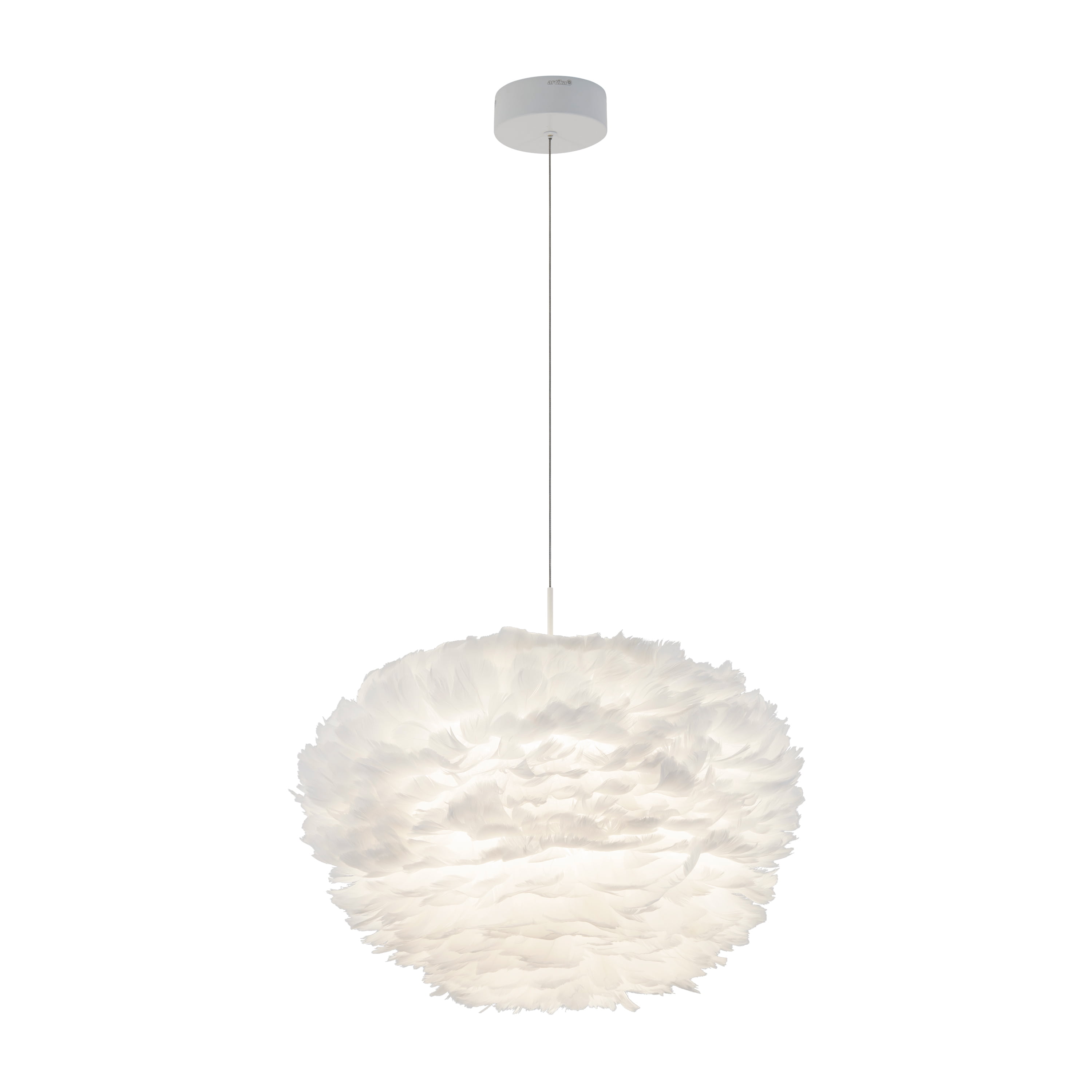 Modern White Feather LED Pendant Light Fixture
