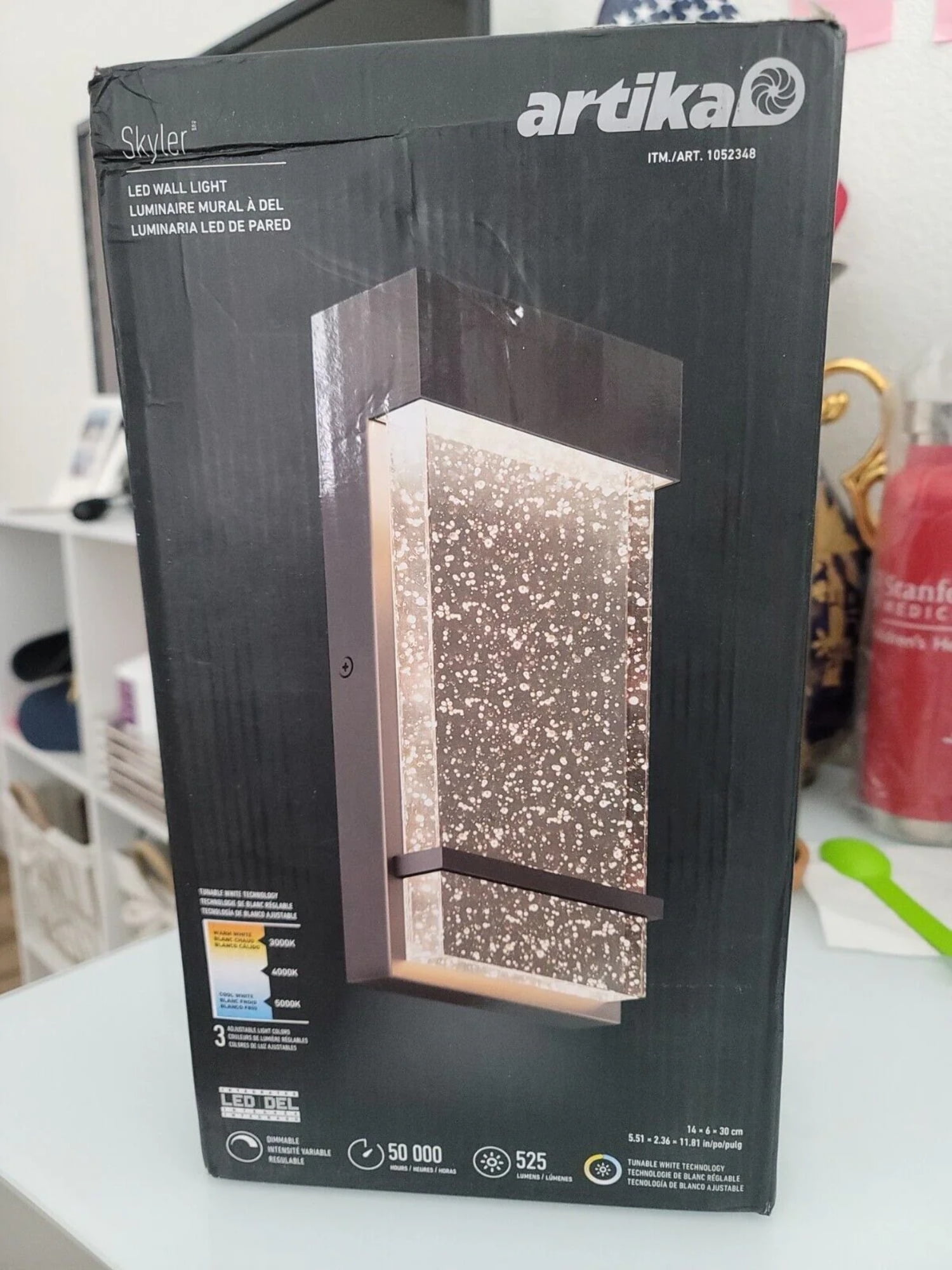Artika Skyler Integrated LED Outdoor Hardwired Light Wall Lantern Sconce. (Box Damaged)