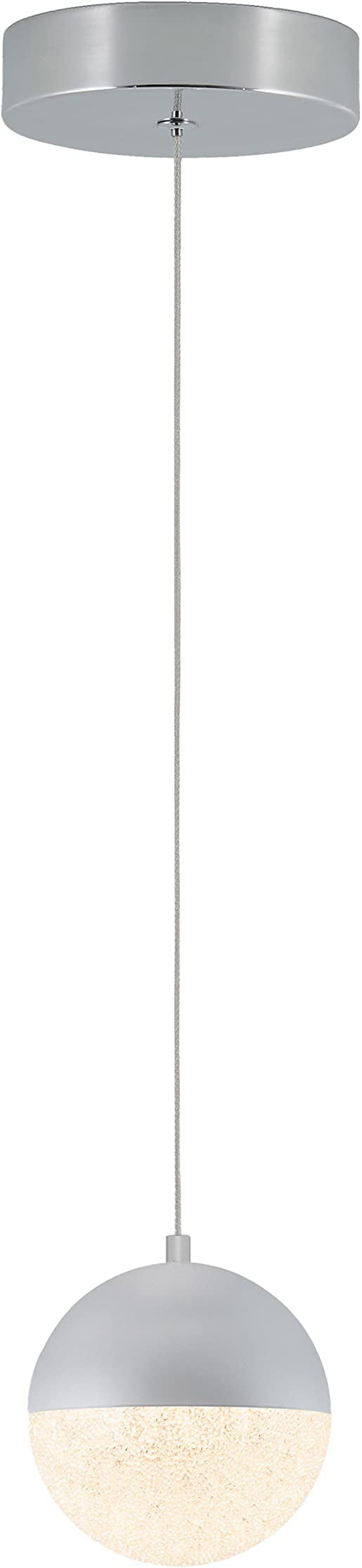 Chrome Globe LED Pendant Light with Glass Diffuser