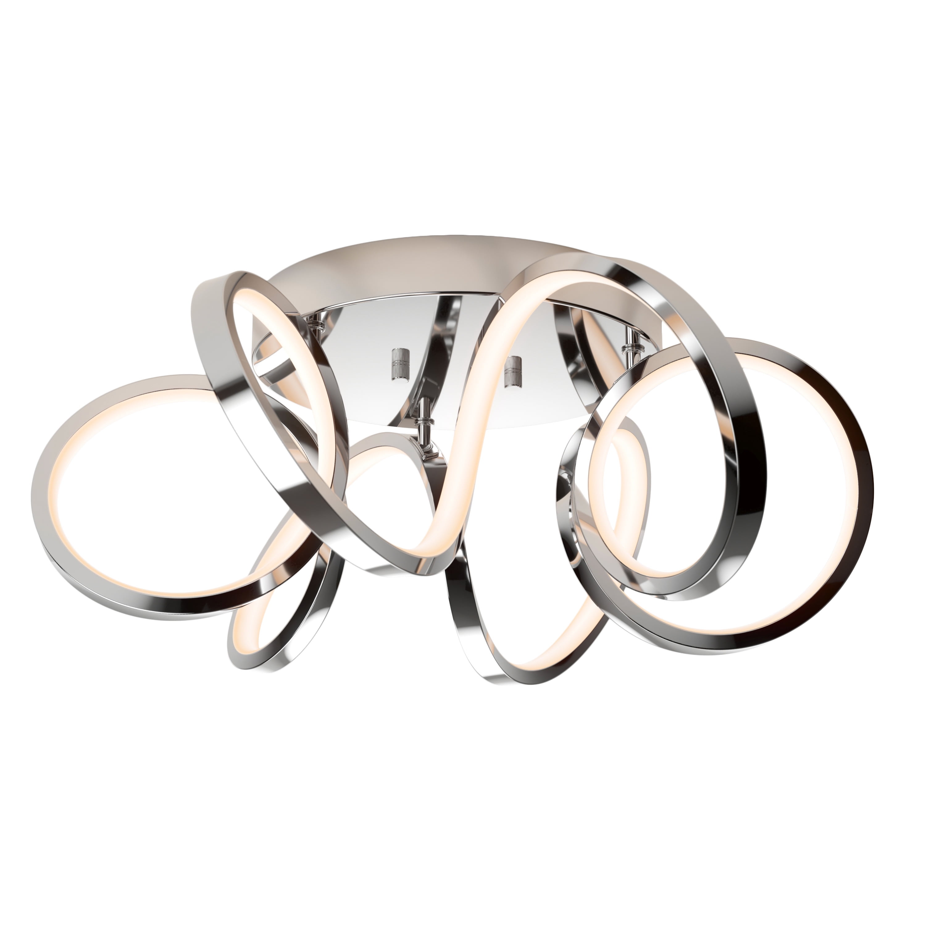 Modern Chrome LED Flush Mount Ceiling Light Fixture