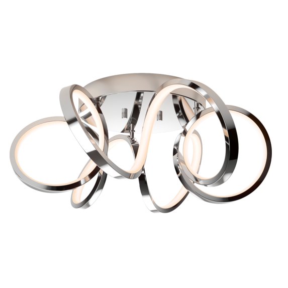 Artika Swirl Ribbon Modern Flush Mount Ceiling Light Fixture, Chrome