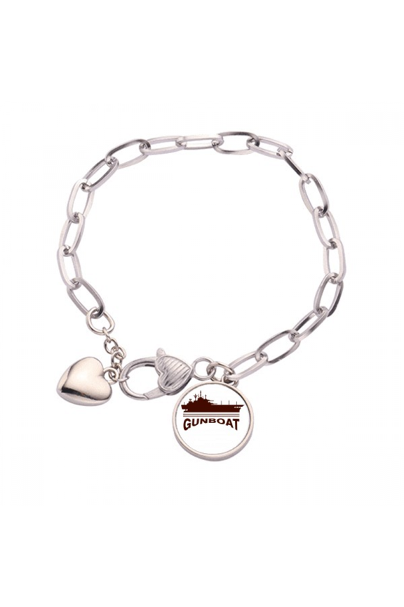 Artillery Bombs Ships Command Fighting Heart Chain Bracelet Jewelry Charm Fashion