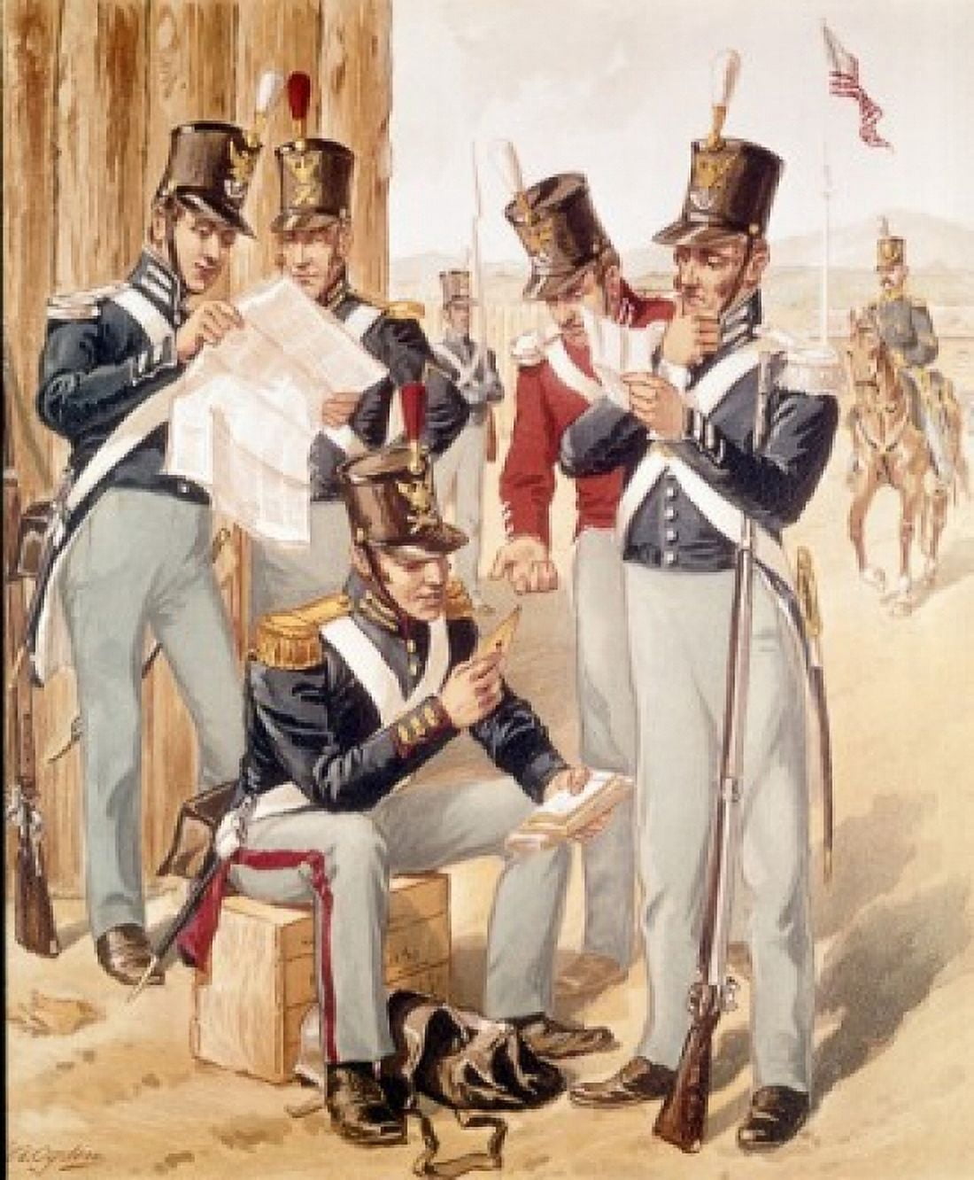 Artillery Infantry Dragoon (Full Dress) (1835-50) Ogden Henry Alexander (1856-1936American) Canvas Art - Henry Alexander Ogden (18 x 24)
