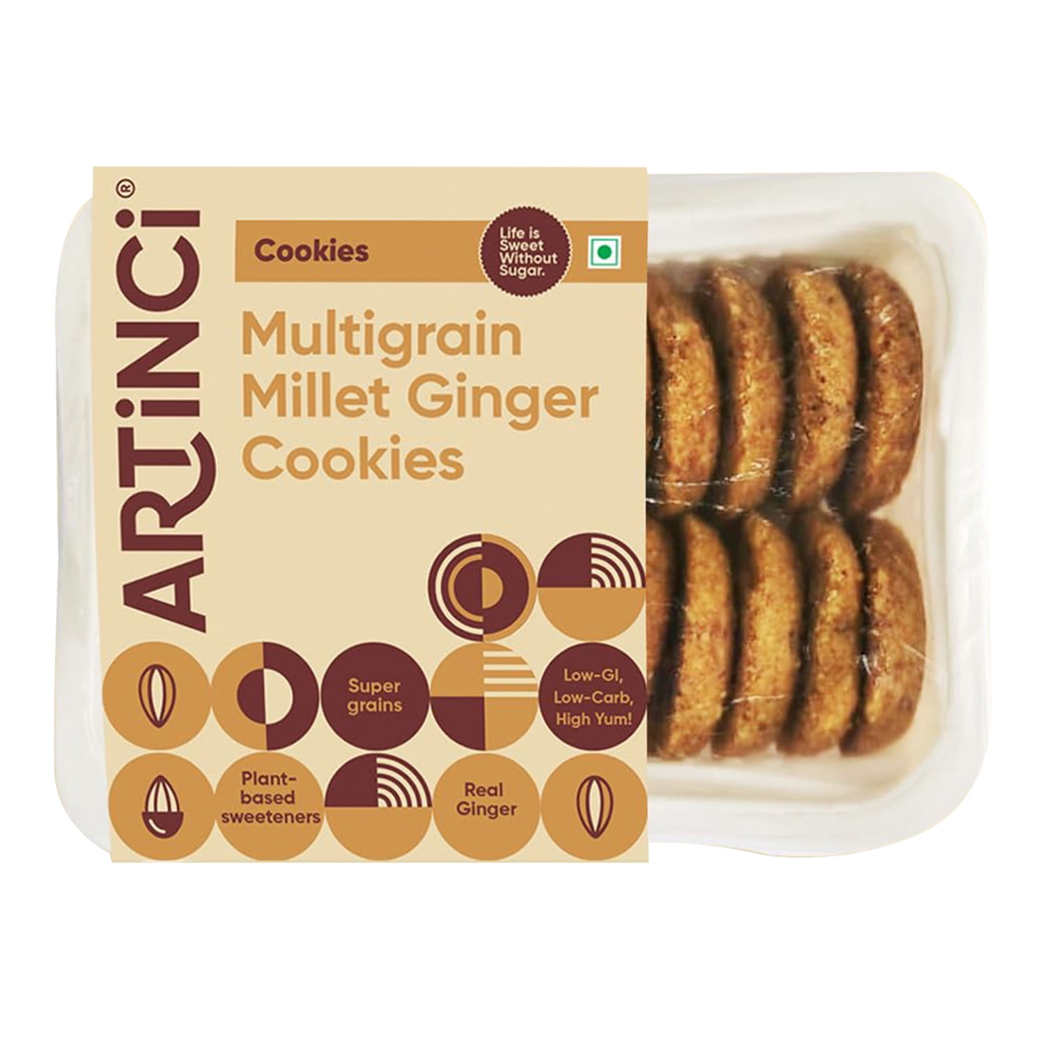 Artinci Multigrain Millet Ginger Cookies Zero Sugar Goodness of