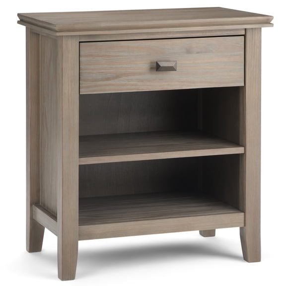 Artisan 24 inch Wide Solid Wood Bedside Table in Distressed Grey
