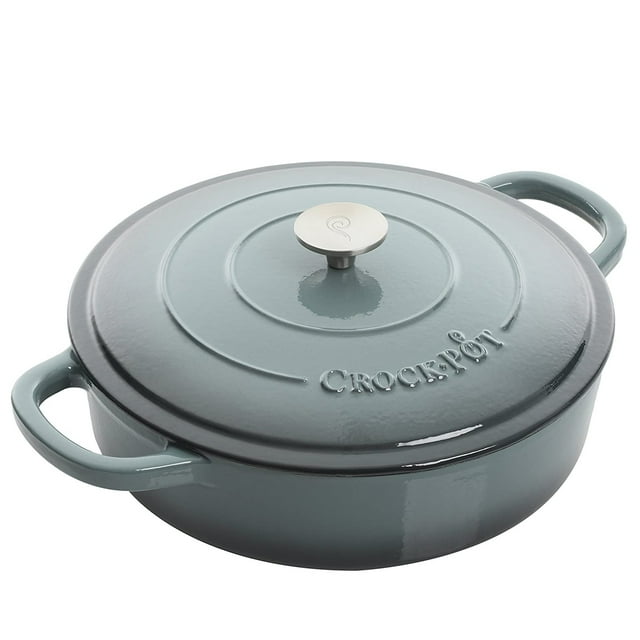 Artisan 5QT Enameled Cast Iron Braiser with Lid, Gray