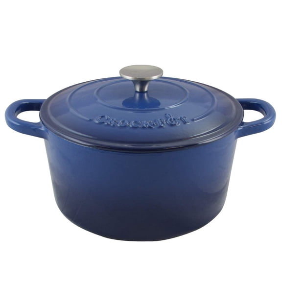 Artisan 7 qt. Round Cast Iron Nonstick Dutch Oven in Sapphire Blue with Lid