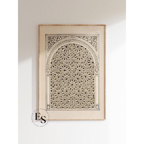 Artisan Bohemian Oriental Print, Minimalist Art, Oriental Print, Boho Wall Decor, Boho Wall Art, Modern Wall Decor, 12x18 UNFRAMED