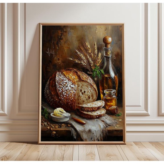 Artisan Bread Poster | Rustic Kitchen Wall Art | Bakery Print, Poster Only