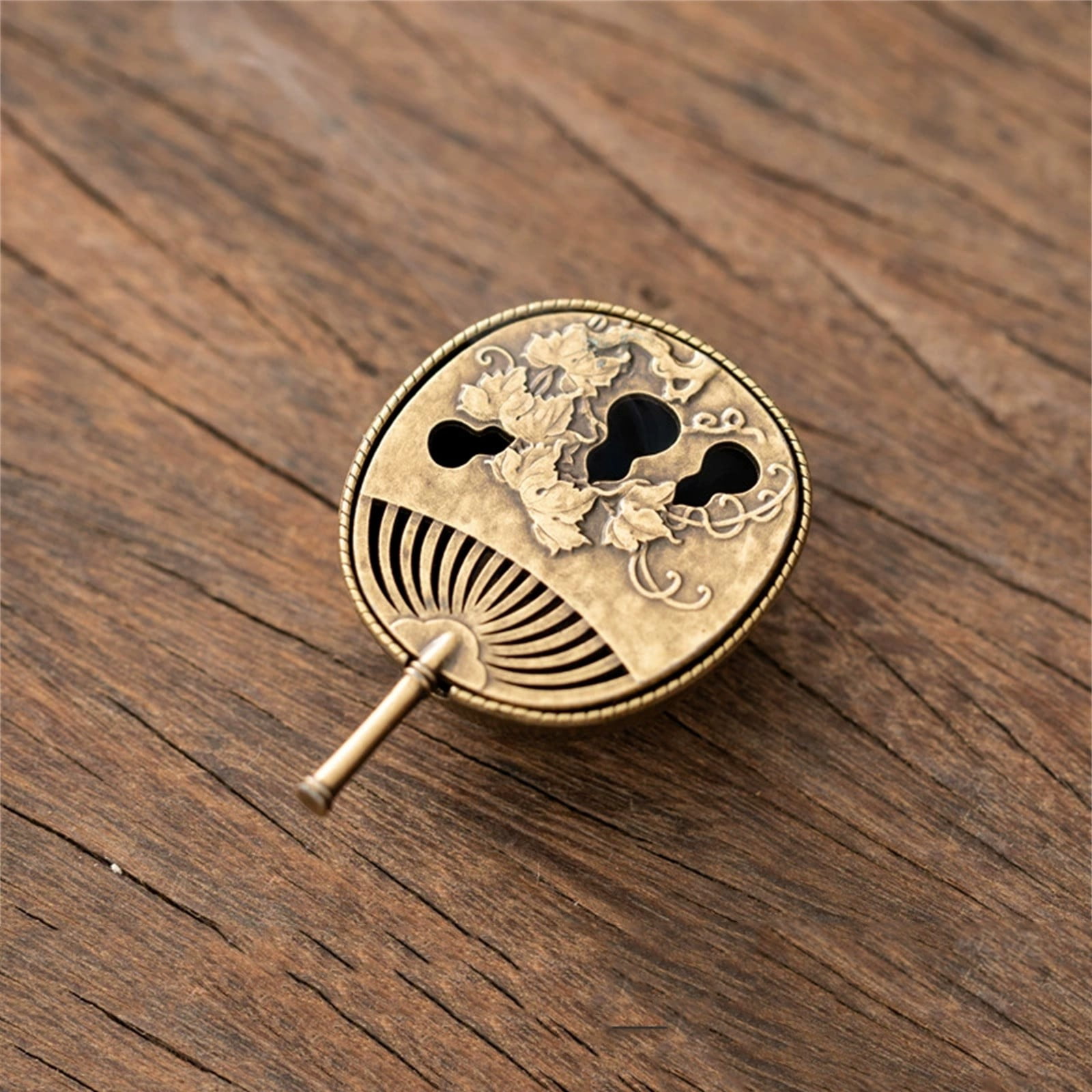 Artisan Bronze Gourd Fan incense Burner, incense Holder for Sticks ...