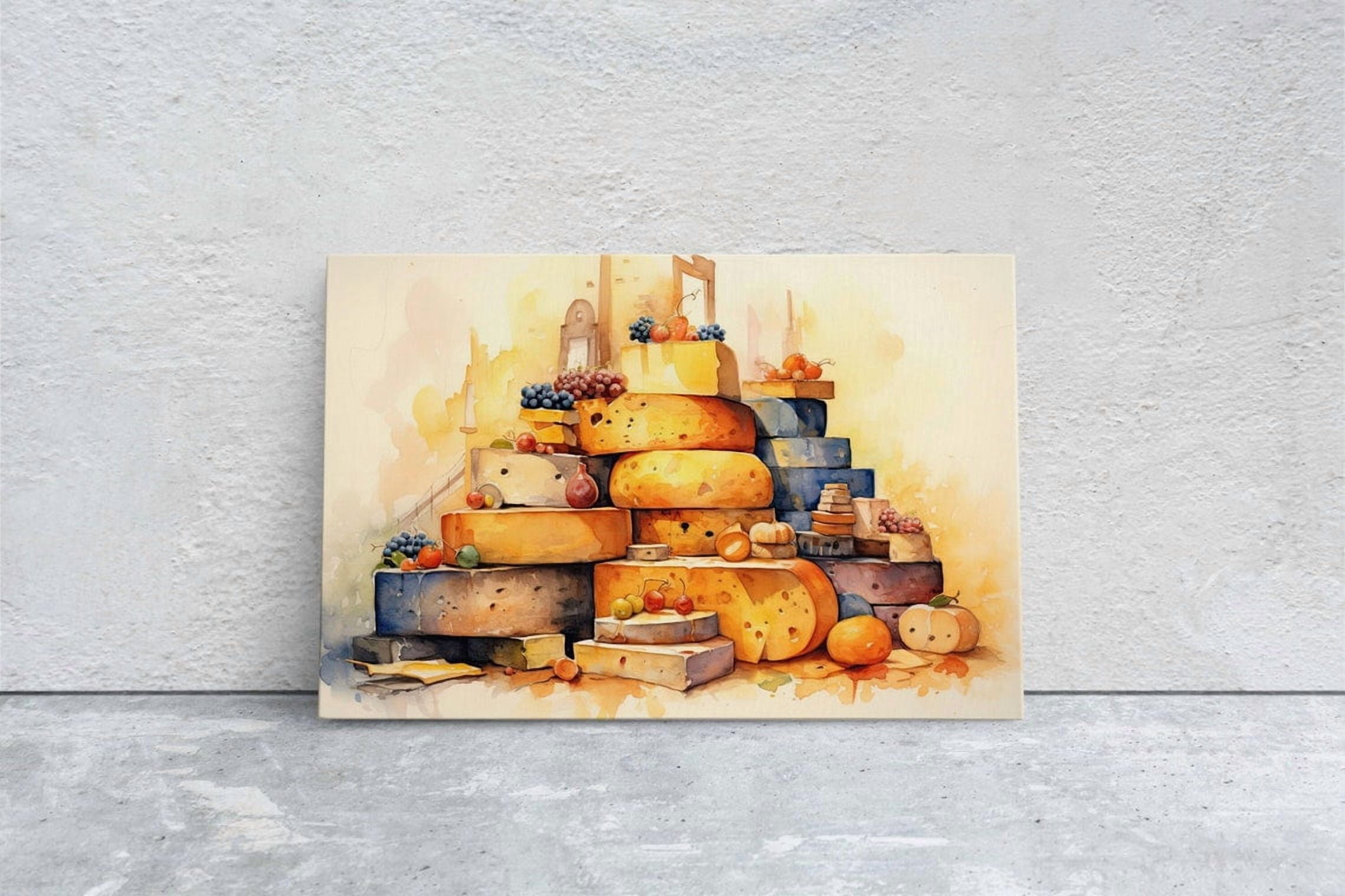 Artisan Cheese Wall Art Print, Gourmet Food Still Life And Rustic ...
