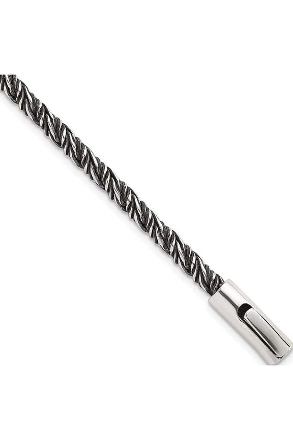 Artisan Classic Sparkling Sterling Silver Antiqued Polished 3.75mm Twisted Franco Chain 8 inch Bracelet Glistening Delicate Charming