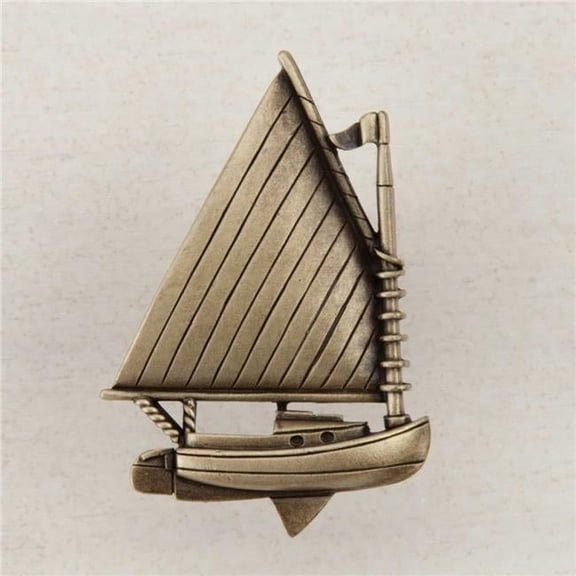 Artisan Collection Catboat Knob, Antique Brass