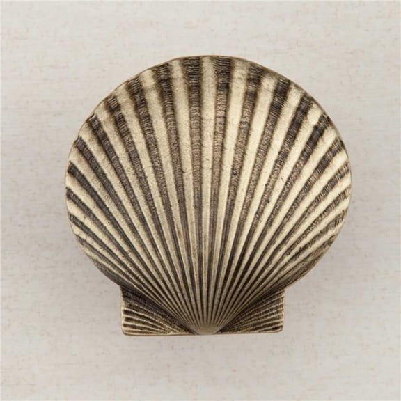 Artisan Collection Large Scallop Knob - Antique Brass