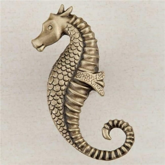 Artisan Collection Seahorse Knob - Antique Brass