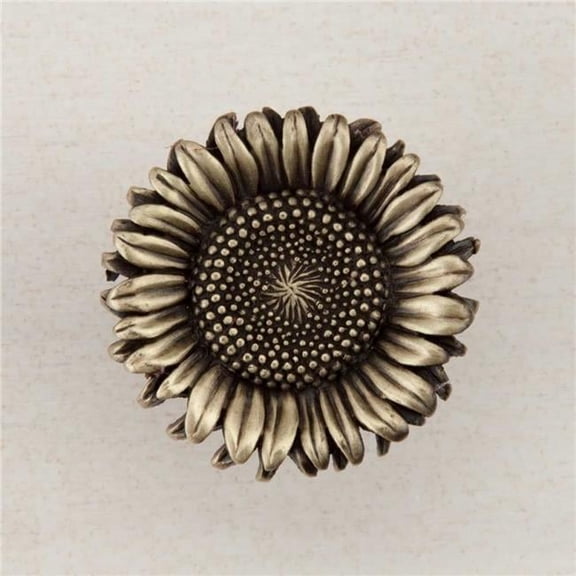 Artisan Collection Sunflower Knob, Antique Brass