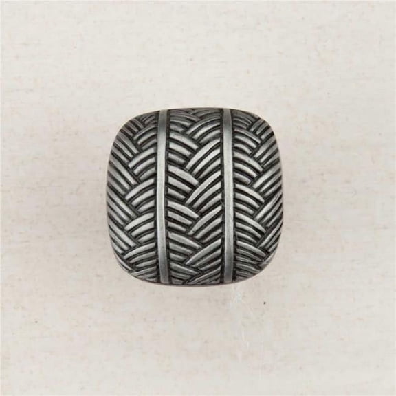 Artisan Collection Woven Square Knob - Antique Pewter