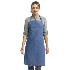 Artisan Collection by Reprime Bib Apron, Self-Fabric Adjustable Apro (Denim-Blue, One Size)