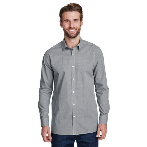 Artisan Collection by Reprime Men's Microcheck Gingham Long-Sleeve Cotton Shirt