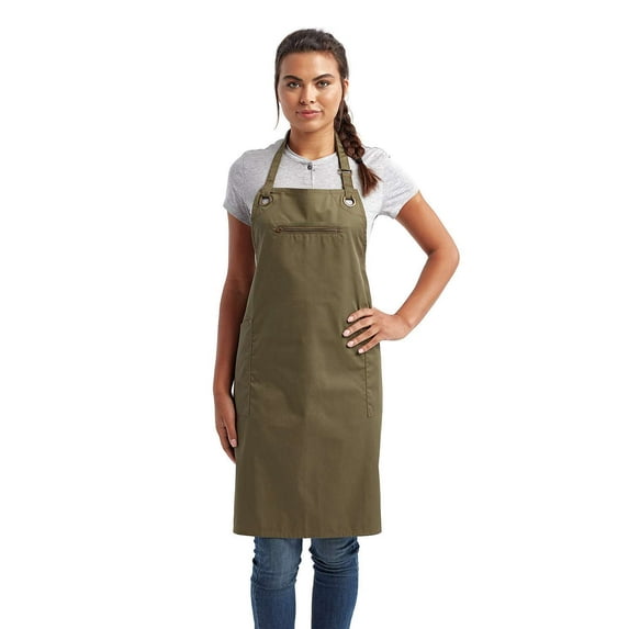 Artisan Collection by Reprime RP121 Unisex ‘Barley’ Contrast Stitch Sustainable Bib Apron