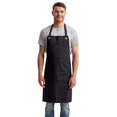 thumbnail image 1 of Artisan Collection by Reprime RP121 Barley Recycled Bib Apron with Pocket-Black/ Charcoal, 1 of 3