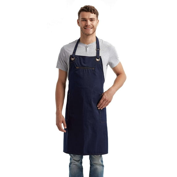 Artisan Collection by Reprime RP121 Unisex ‘Barley’ Contrast Stitch Sustainable Bib Apron