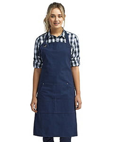 Navy Heavy Cotton Canvas Full Bib Apron with Pockets