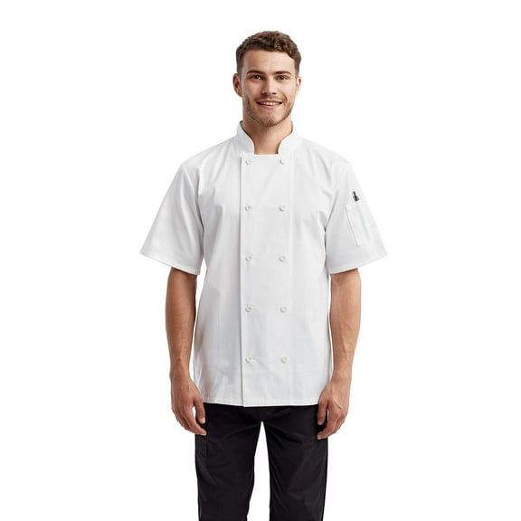 Artisan Collection by Reprime RP656 Short Sleeve Recycled Chef Coat-White-4XL