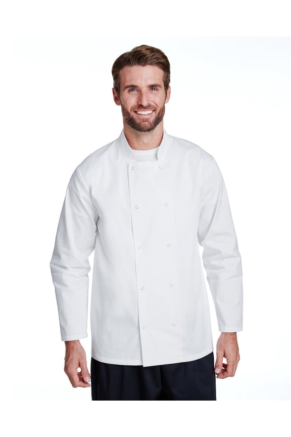 PR STUDDED FRNT LS CHEFS JACKT (WHITE S)