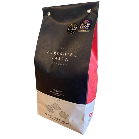 Artisan Conchiglie Pasta 500g | Bronze Die Artisan | Masterfully Slow Dried for taste | Award-winning + Sustainable | Perfect for Bakes & Cream Sauces | The Yorkshire Pasta Company