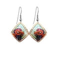 thumbnail image 1 of Artisan Copper Bighorn Sheep Earrings, Rhombus Shape. Colorado Big Horn Sheep Ram Jewelry, 1 of 1
