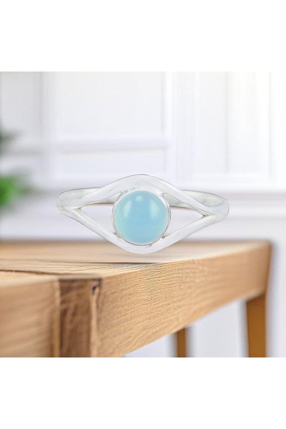 Artisan Crafted 925 Sterling Silver Chalcedony Gemstone Ring Premium Handmade Jewelry