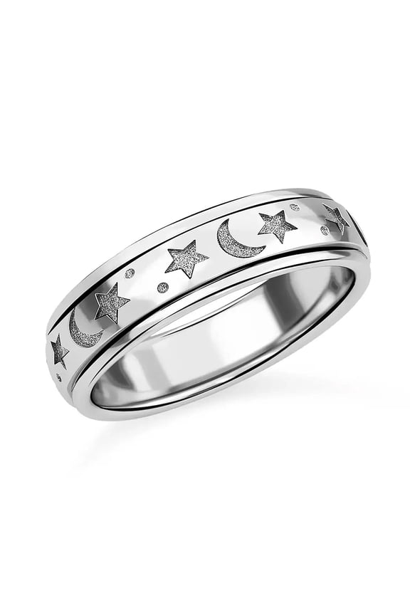 Artisan Crafted 925 Sterling Silver Spinner Ring for Women Jewelry Size 6 4.30 Grams Birthday Christmas Gifts for Women