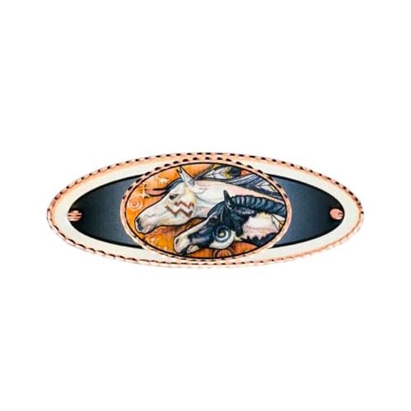 Artisan-Crafted No Slip Hairclips: Featuring unique designs such as horses, feathers, sugar skulls, hummingbirds, dragonflies, Kokopelli, irises, sunflowers, The Kiss, and Danae (PetroglyphHorse)