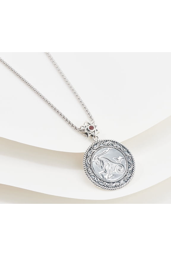 Sterling Silver Zodiac "Capricorn" Pendant Necklace, 18"