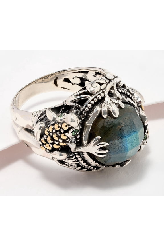 by Robert Manse Gemstone Frog Ring, Sterling, Size 8