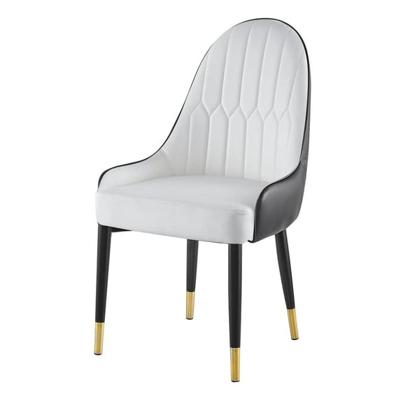 Artisan Design Modern Dining Faux Leather Side Chairs, Black (Set of 2)