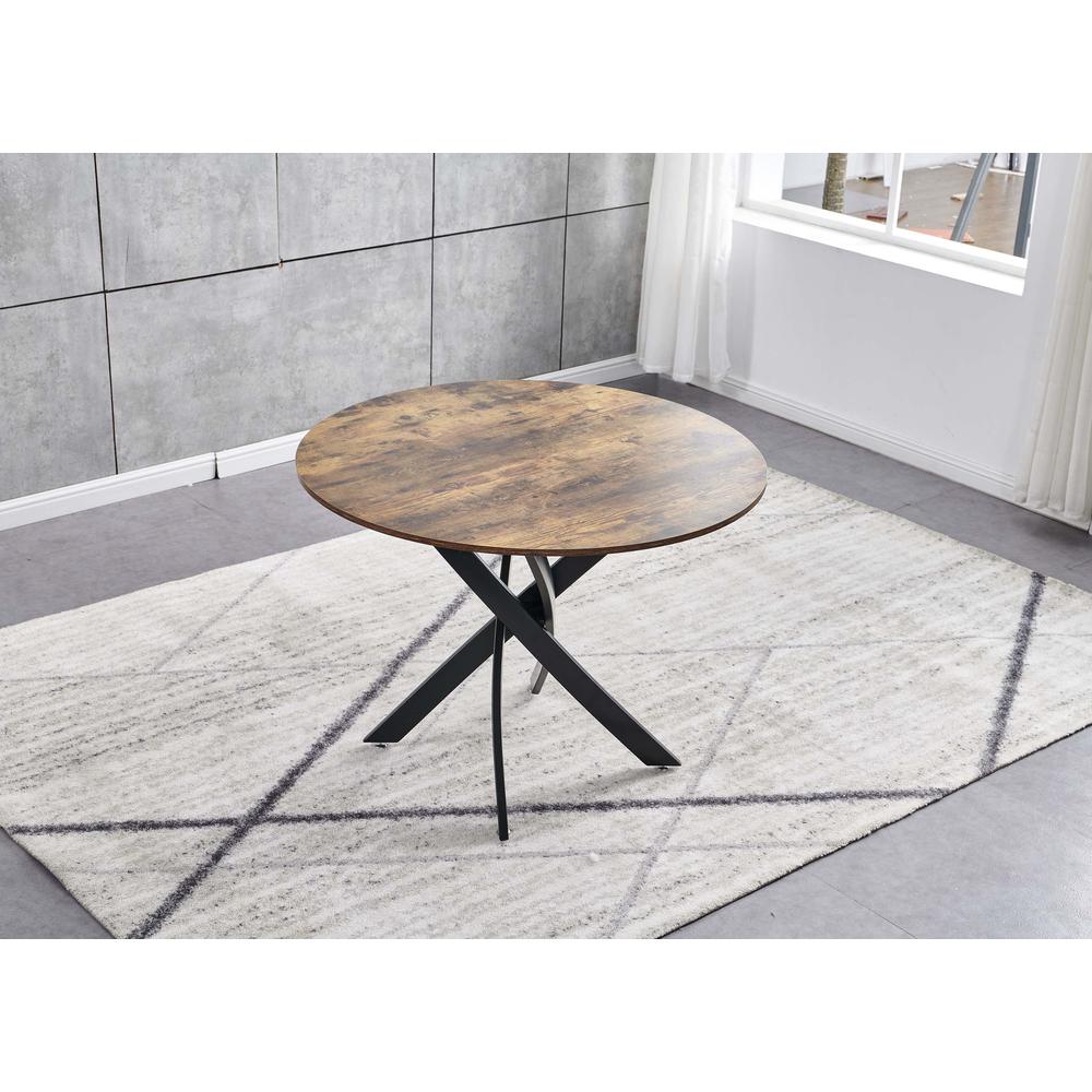 Artisan Design ROUND DINING TABLE, Brown/Black