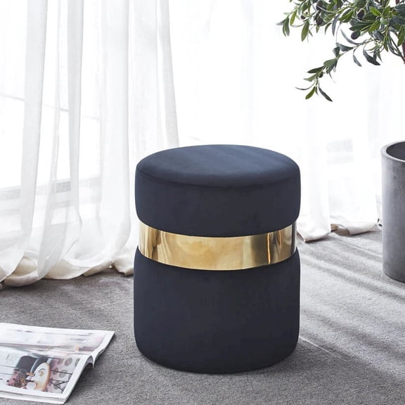 Artisan Design Round Ottoman Black