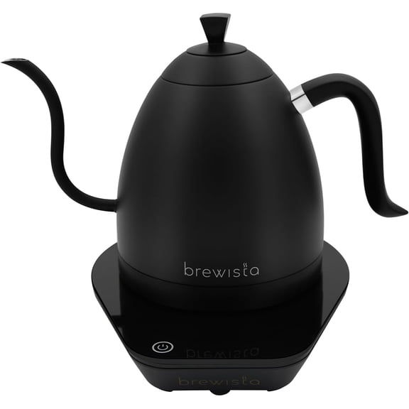 Artisan Electric Gooseneck Kettle, Water Boiler with LCD Panel, Precise Temperature Control, Fast Boiling and Keep Warm Settings for Pour-Over Coffee & Tea, Caf, 1 Liter (All Black)