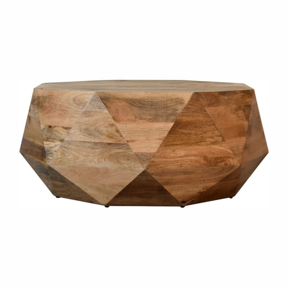 Artisan Furniture Geometric Solid Mango Wood Coffee Table