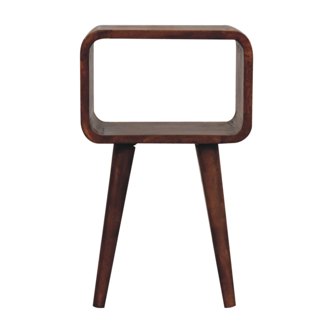 Mini Honey Caramel Mango Wood Bedside Table with Open Compartment