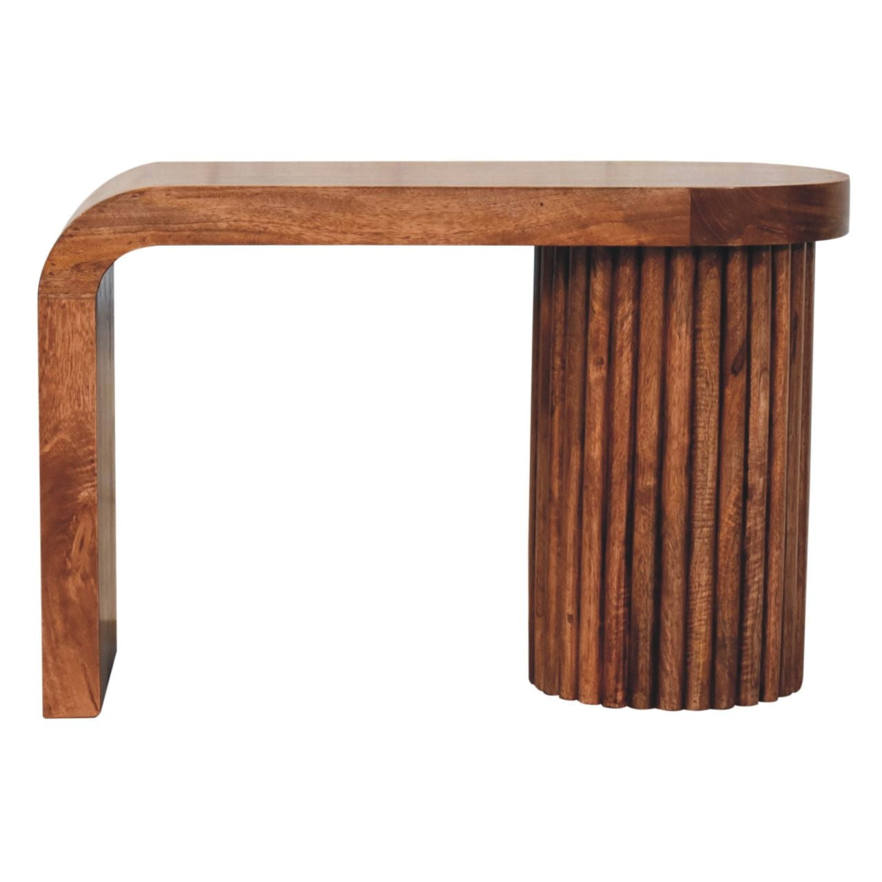 Honey Caramel Mango Wood Outdoor Coffee Table with Ridged Edges