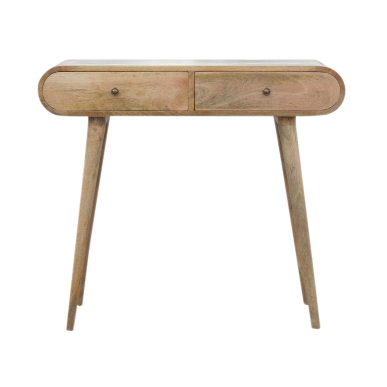Nordic Oak Solid Wood Console Table with Storage Drawers
