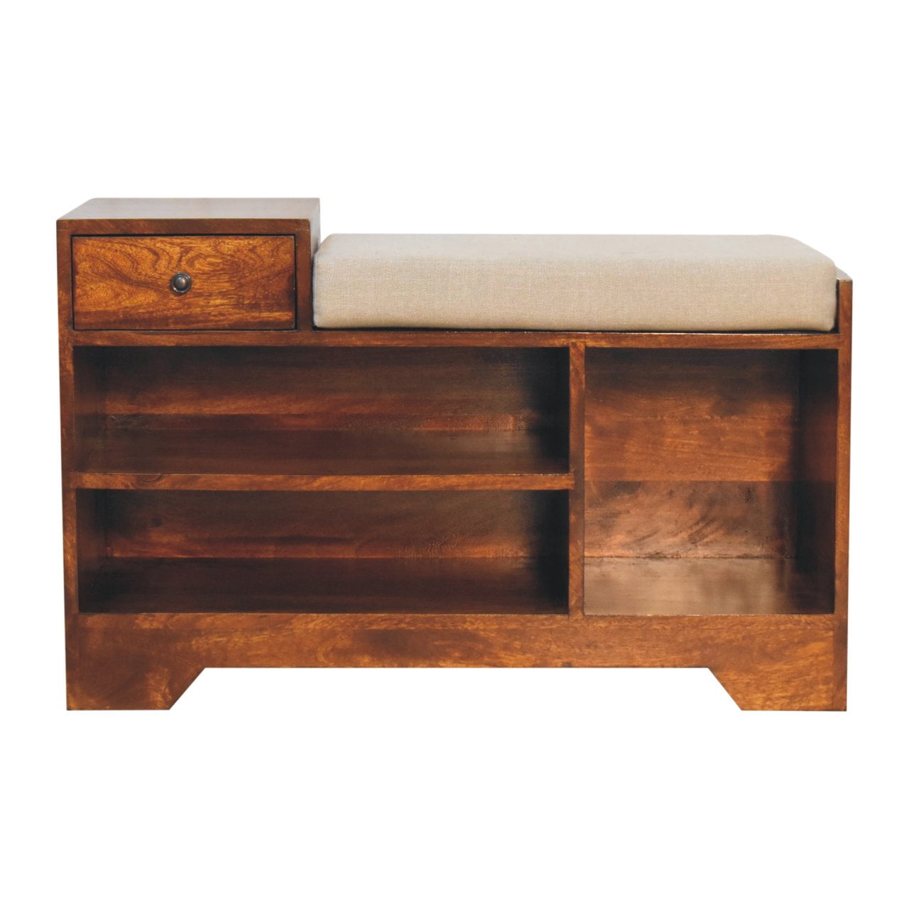 Artisan Furniture Solid Wood Retreat Chestnut Shoe Bench with one ...