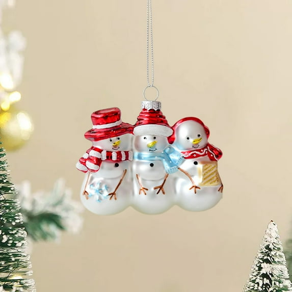 Artisan Glass Snowman Tree Decor,Handcrafted Christmas Ornament With Vintage Holiday Design And Traditional Charm For Festive Celebration With Premium Material And Elegant Style For Home Decoration