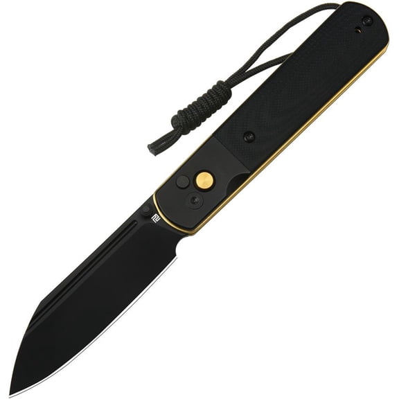 Artisan Holm Button Lock Folding Knife Black PVD
